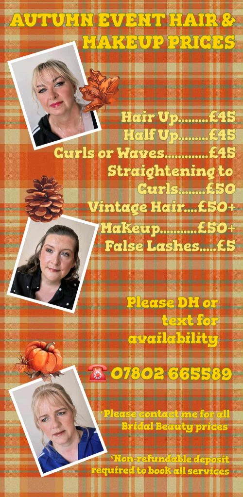 Autumn 2025 availability, Hair ups, Makeup and more